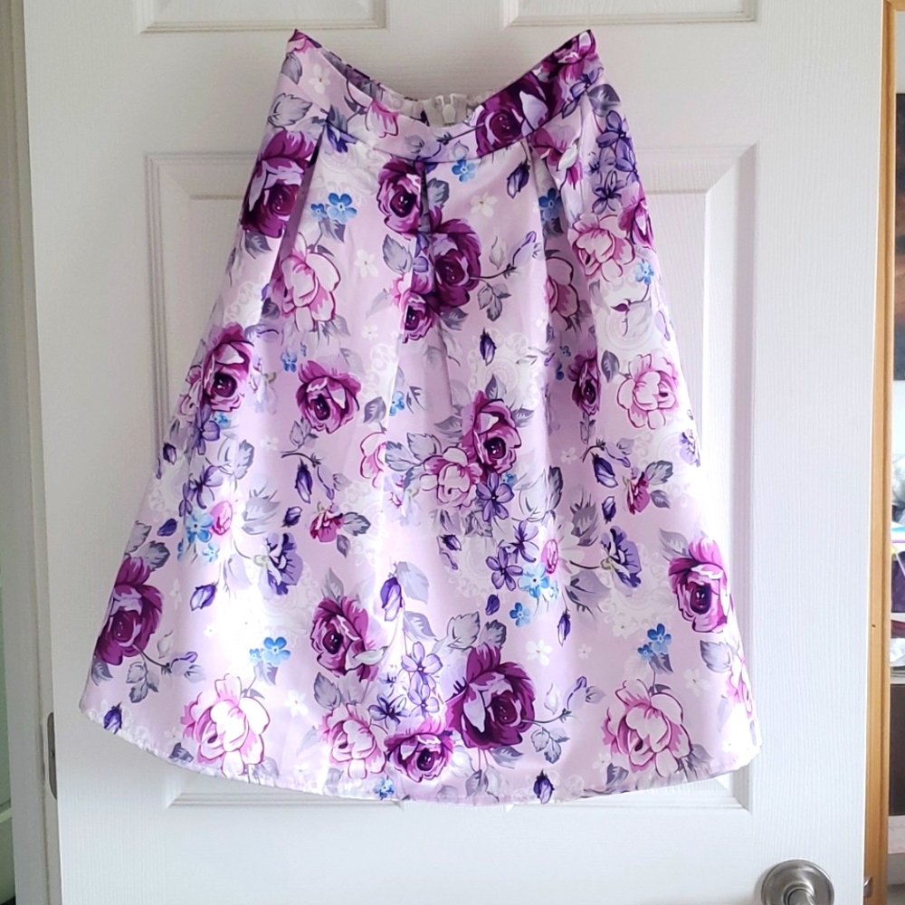 Charlotte Russe High Waisted Floral Skirt